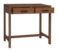 HBBMGYD Scrivania in teak massiccio con cassetti, 80 x 50 x 75 cm, legno | Robusto teak massiccio, 2 cassetti con maniglie, rivestimento acquoso facile da pulire, fissaggio a parete incluso, stile