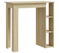 HBBMGYD Tavolo da bar con ripiano in rovere Sonoma legno di ingegneria | 3 ripiani di stoccaggio, design moderno, cucina, sala da pranzo, piccoli appartamenti, durevole, stabile, facile da pulire