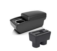 HBBTUTGK Auto Due Strati Console Centrale Scatola Portaoggetti Bracciolo Multifunzione Regolabile Impermeabile Scatola Portaoggetti per N&issan per Tiida C11(A3 Black White NOUSB)