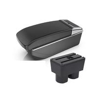 HBBTUTGK Per N&issan per Tiida C11 Auto Due Strati Scatola Portaoggetti Interni Console Centrale Multifunzione Regolabile Scatola Portaoggetti(B2 Black Line No USB)