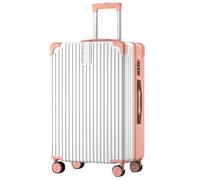HBBursts Bagagli Rigidi, Valigia Trolley Con Ruota Girevole Ad Alto Volume, Design Di Separazione Dello Spazio, Resistente Alle Cadute E Alla Pressione (Color : 20, Size : Rose White)
