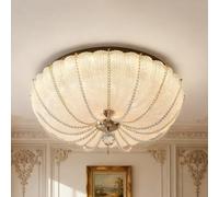 HBBursts Lampadario Rotondo In Cristallo, Lampada A Sospensione A LED Con Catena Di Perle, A 3 Temperature Colore For Camera Da Letto E Corridoio(30cm/12in)