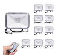 HBBursts Landscape Lamp Decoration 20W,16 Colors RGB LED Floodlight with Remote Control IP65 Waterproof Outdoor Security Lights for Yard Garden Playground(10 Packs)