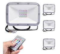 HBBursts Landscape Lamp Decoration 20W,16 Colors RGB LED Floodlight with Remote Control IP65 Waterproof Outdoor Security Lights for Yard Garden Playground(4 Packs)