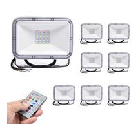 HBBursts Landscape Lamp Decoration 20W,16 Colors RGB LED Floodlight with Remote Control IP65 Waterproof Outdoor Security Lights for Yard Garden Playground(8 Packs)