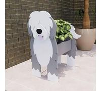 HBBursts Vasi Da Fiori A Forma Di Cane Westie, Graziosi A Animale, Fioriere Giardino For Interni Ed Esterni, Contenitori Tavolo For Piante Grasse E Cactus(English sheepdog,17x10in)