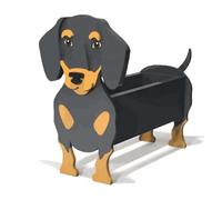 HBBursts Vasi Da Fiori A Forma Di Cane Westie, Graziosi A Animale, Fioriere Giardino For Interni Ed Esterni, Contenitori Tavolo For Piante Grasse E Cactus(Sausage black brown,13x9in)