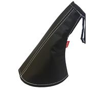 HBC105BW - Manicotto freno a mano in pelle nera con cuciture bianche