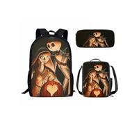 (HBCS788CGK) Set di zaini scolastici per bambini alla moda The Nightmare Before Christmas, 3 pezzi