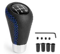 HBDTNTKF Pomelli Leva Cambio Auto per Jeep Renegade 2017 2018 2019 2020 2021 2022, 5 Marce Leva Cambio Manuale Pelle Copri Pomello Sostituzione Manopola con 4 Adattatori,B