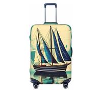 HBDVHZ Copertura dei bagagli della stampa del paesaggio della nave della barca a vela, accessori da viaggio leggeri di moda, Nero , S