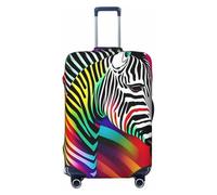 HBDVHZ Copertura dei bagagli variopinta della stampa della zebra dell'arcobaleno, accessori da viaggio leggeri, Nero , L