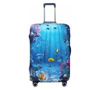 HBDVHZ Copertura per bagagli colorata con stampa a tema oceano, accessori da viaggio leggeri alla moda, Nero , L