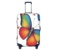 HBDVHZ Copertura per bagagli con stampa arcobaleno e farfalle, accessori da viaggio leggeri alla moda, Nero , L