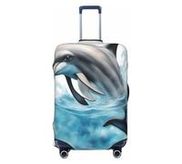 HBDVHZ Copertura per bagagli con stampa delfino che ti guarda, accessorio da viaggio leggero alla moda, Nero , M