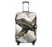 HBDVHZ Copertura per bagagli con stampa di aeromobili della seconda guerra mondiale, accessorio da viaggio leggero alla moda, Nero , M