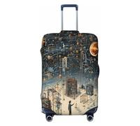 HBDVHZ Copertura per bagagli con stampa fisica, accessori da viaggio leggeri alla moda, Nero , L