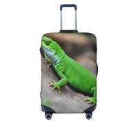 HBDVHZ Copertura per bagagli con stampa lucertola verde, accessori da viaggio leggeri alla moda, Nero , L