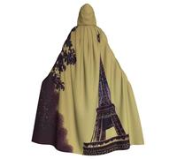 HBDVHZ Mantello con cappuccio con stampa Torre Eiffel Parigi per adulti, mantello di carnevale, costume in maschera, unisex