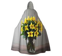 HBDVHZ Mazzo di narcisi a lunghezza intera con 1 mantello con cappuccio per adulti, mantello di carnevale, costume in maschera, unisex