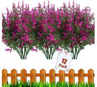 Hbell - 12 Mazzi Di Fiori Artificiali per Esterni, Resistenti Ai Raggi UV, in Fi