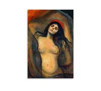 HBEOOP Edvard Munch - Stampa artistica su tela, motivo: La Madonna, decorazione artistica da parete per soggiorno, parete, casa, 50 x 75 cm