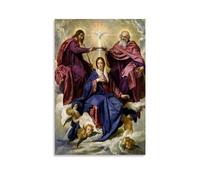 HBEOOP Stampa artistica da parete di Diego Velázquez (incoronazione della Vergine), decorazione per la casa, decorazione da parete, per camera da letto, quadro decorativo estetico, 40 x 60 cm