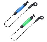 HBERCAI Set di 2 Segnalatore di Abboccata,Indicatori di Abboccata per Pesca Scambisti per Pesca alla Carpa,Indicatore di Abboccamento per Canna da Pesca Accessori per Attrezzatura la Pesca(Blu+Verde)