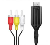 HBFQMDJLX Adattatore da RCA a HDMI, convertitore da AV a HDMI con alimentazione USB, adattatore audio video HD 1080p per TV/PC/N64/Wii/VHS/VCR/lettori DVD