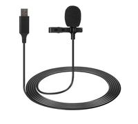 HBFQMDJLX Microfono a condensatore USB professionale, alloggiamento in metallo, microfono omnidirezionale da bavero per vlogging, streaming live, lezioni online, podcasting con riduzione del rumore
