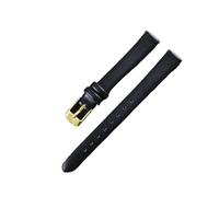 HBGRVCKS Cinturino for orologio in vera pelle da 8 10 12 14 16 18 20 22 24 mm, cinturino unisex, accessori for orologi(Black-gold buckle,10mm)