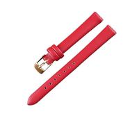 HBGRVCKS Cinturino for orologio in vera pelle da 8 10 12 14 16 18 20 22 24 mm, cinturino unisex, accessori for orologi(Red-rose gold buckle,10mm)