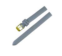 HBGRVCKS Cinturino for orologio in vera pelle da 8 10 12 14 16 18 20 22 24 mm, cinturino unisex, accessori for orologi(Gray-gold buckle,10mm)
