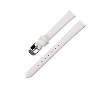HBGRVCKS Cinturino for orologio in vera pelle da 8 10 12 14 16 18 20 22 24 mm, cinturino unisex, accessori for orologi(White-silver buckle,18mm)