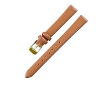 HBGRVCKS Cinturino for orologio in vera pelle da 8 10 12 14 16 18 20 22 24 mm, cinturino unisex, accessori for orologi(Light brown-gold buckle,8mm)