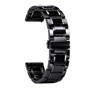 HBGRVCKS Cinturino in Ceramica a sgancio rapido da 20 mm a 22 mm, Cinturino di Ricambio Unisex for smartwatch o Orologi al Quarzo, Accessori for Orologi(Black Silver_20mm)