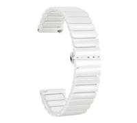 HBGRVCKS Cinturino in Ceramica a sgancio rapido da 20 mm a 22 mm, Cinturino di Ricambio Unisex for smartwatch o Orologi al Quarzo, Accessori for Orologi(One Bead - White_22mm)