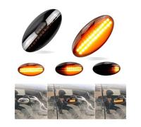 HBGURM 2 Pz Dinamica LED Indicatore Laterale Indicatori Di Direzione Indicatori Di Direzione Ambra Ripetitore Luci Auto Per Fiat Per Sedici 2005-2012 Freccia Laterale(Dynamic Black)