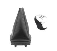 HBGURM Pomello Leva Cambio Copri Cuffia Leva Cambio Con Impugnatura Speed Ball Per Ford Per Mondeo 4 Mk4 IV 2007-2014(Silver 5 Speed 2Pcs)