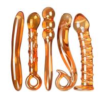 HBHYU BDSM Dildo in cristallo di vetro Plug anale, 3 dimensioni Liscio Dildo anale Plug anale Punto G Butt plug Dilatazione anale Palline anali Plug in vetro SM Giocattolo sessuale for uomini Donne Ga