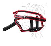 HBHYU Strap-on BDSM con 3 falli in gomma morbida, pene strap-on, coda regolabile, fallo strap-on rimovibile, sex toy SM for coppie lesbiche(Schwarz)