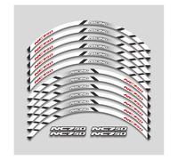 HBJzxlOK per H&Onda NC750 NC750S NC750X NC 750 XS 750X 750S Adesivi per motociclette Ruote Mozzo Decalcomanie Cerchio Strisce Riflettenti Set(2L A White)