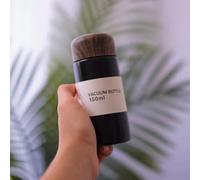 HBKDBK Mini bouteille Thermos, caffettiera, Tasse de poche, bouchon de bouteille D'eau en Bois Pour les scènes quotidiennes telles que la Cour et le Bureau, Black-150ML