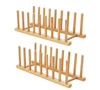 hblife Scolapiatti in Bambù, Portapiatti in Bambù Scolapiatti Salvaspazio Cucina per Ciotola, Tazza, Piatto, Supporto per Tagliere