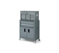 HBM carrello porta attrezzi con armadio superiore, grigio, modello 2