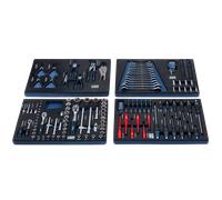 HBM inserti con set di utensili da 154 pezzi, per carrello portautensili, blu