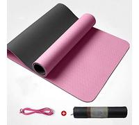 HBMAT Tappetino da yoga, antiscivolo, in TPE, con cinghia elastica e borsa per tappetino, ecologico, 8 mm di spessore, tappetino per yoga, pilates e esercizi a pavimento, 182,9 x 66 cm, Raissa metallizzate