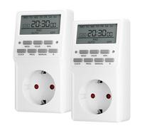 HBN 2 timer digitale, timer settimanale, con 20 programmi di commutazione, timer per interni, conto alla rovescia, funzione casuale, timer estivo, max. 3680 W