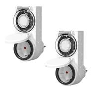 HBN 2 timer per esterni, IP44, timer meccanico per esterni, con protezione per bambini e copertura protettiva, timer analogico giornaliero per esterni, 16 A/3,680 W