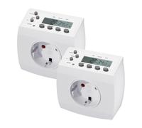 HBN Timer digitale, set da 2 pezzi, timer settimanale con 8 programmi di commutazione, presa temporizzata per interni, funzione casuale, 16 A/3680 W
